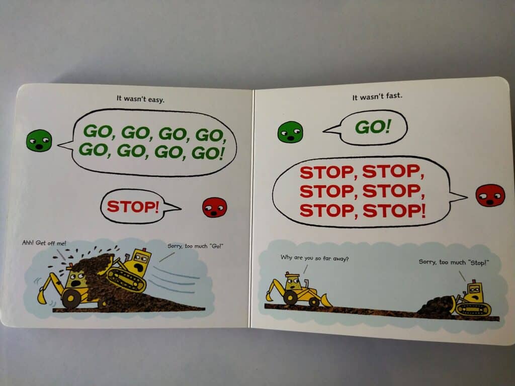 Both the peas started saying GO and STOP
