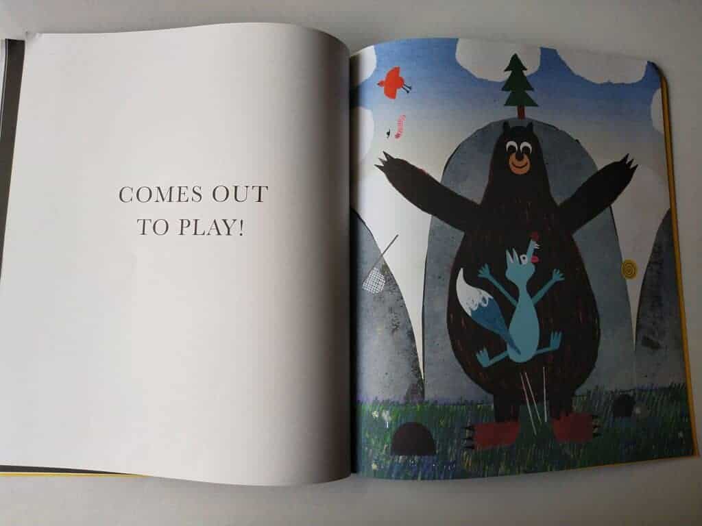 The wolf lured the little creature with a doughnut and look who is out of the cave?