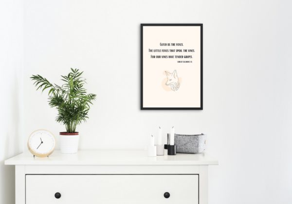 Song of Solomon 2:15 Bible Verse, Scripture Wall Art, Bible Quote, Instant Download, Christian wall art. - Image 2