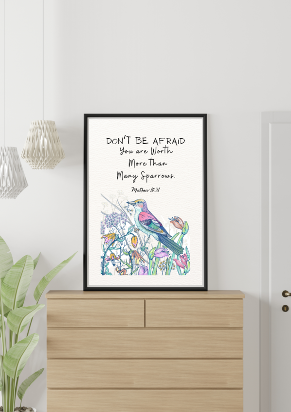 Mathew 10:31 Bible Verse, Scripture Wall Art, Bible Quote, Bible verse christian wall art, Instant Download. - Image 2