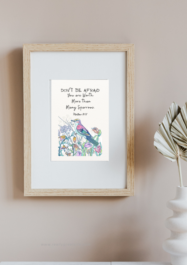 Mathew 10:31 Bible Verse, Scripture Wall Art, Bible Quote, Bible verse christian wall art, Instant Download.