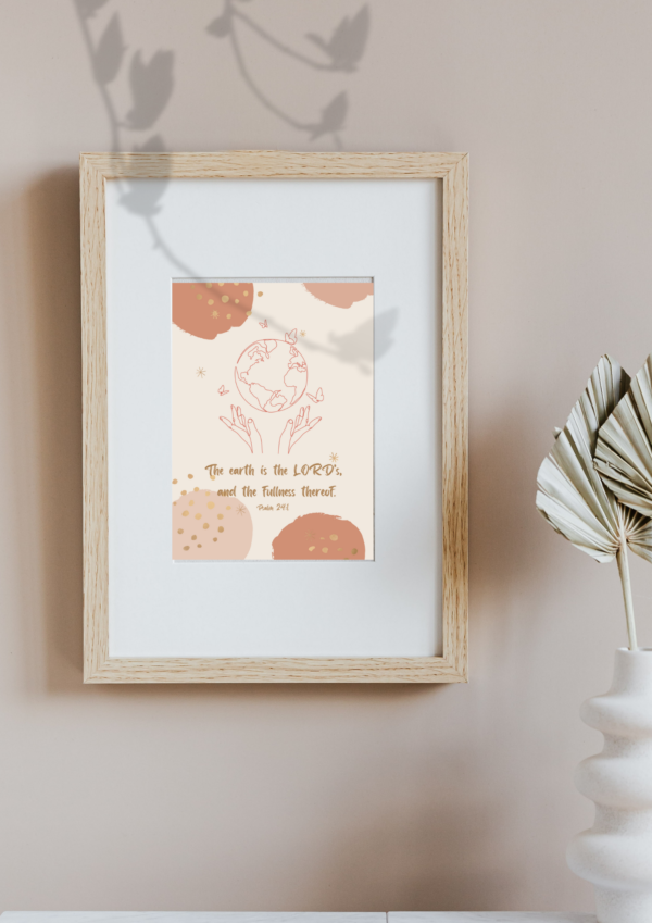 Psalm 24:1 Bible Verse, Scripture Wall Art, Bible Quote, Bible verse christian wall art, Instant Download. - Image 5