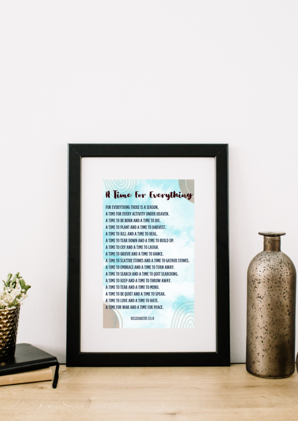 "A time for everything Ecclesiastes 3:1-8"  Bible Verse, Scripture Wall Art, Bible Quote, Bible verse christian wall art, Instant Download. - Image 3