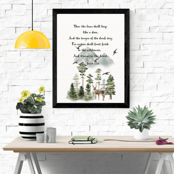 Isaiah 35:6,  Bible Verse, Scripture Wall Art, Bible Quote, Bible verse christian wall art, Instant Download.