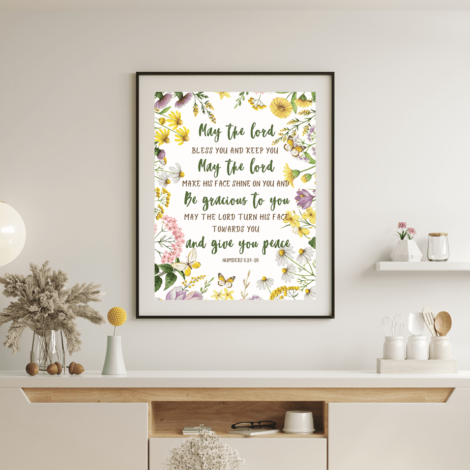 Numbers 6: 24-26 Bible Verse, Scripture Wall Art, Bible Quote, Bible verse Christian wall art, Instant Download. - Image 4
