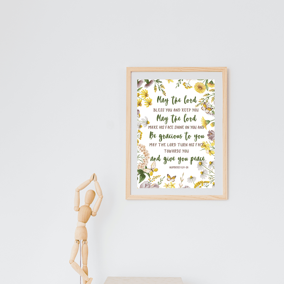 Numbers 6: 24-26 Bible Verse, Scripture Wall Art, Bible Quote, Bible verse Christian wall art, Instant Download.